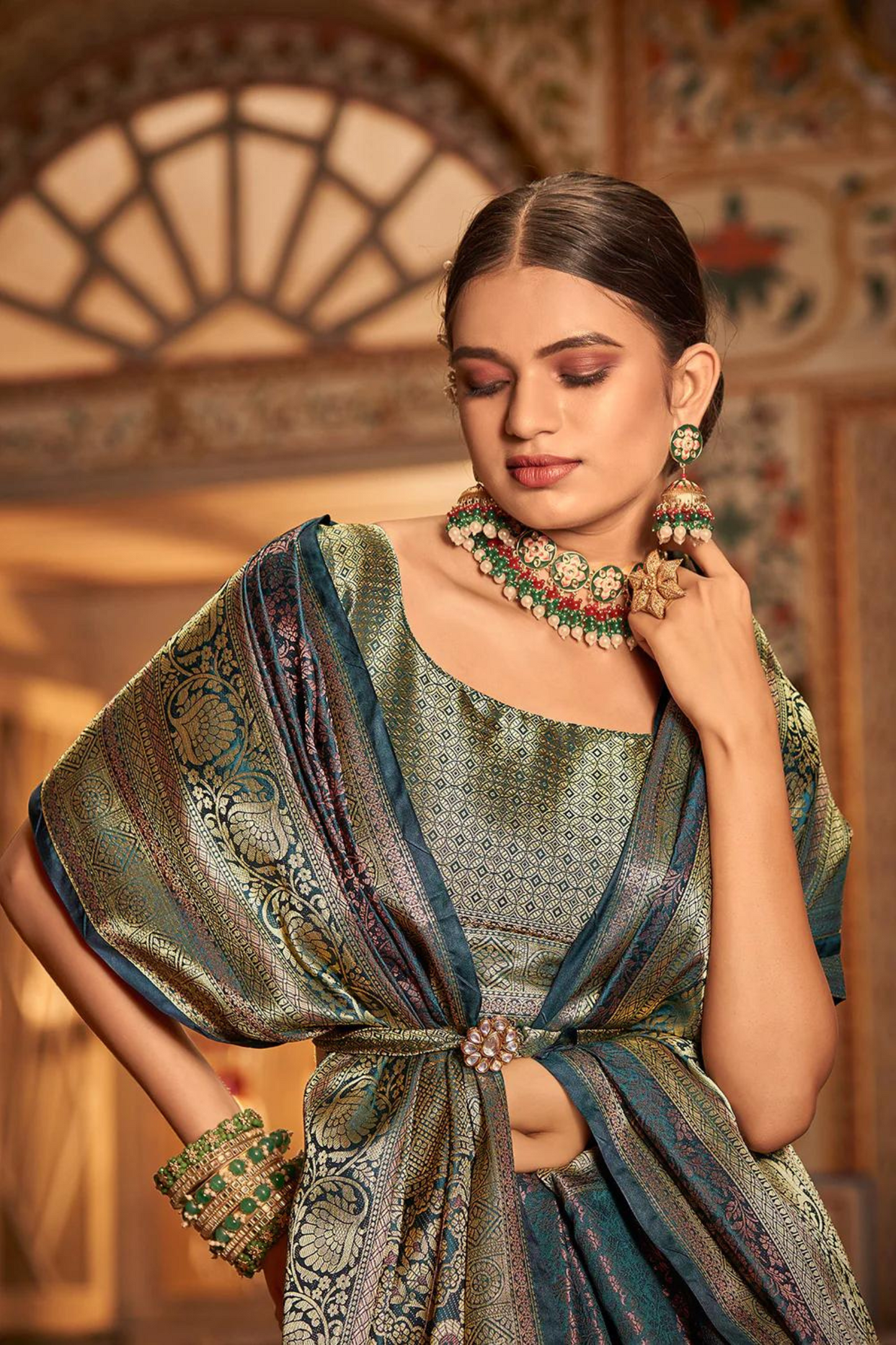 Denim Blue Pure Kanjivaram Silk