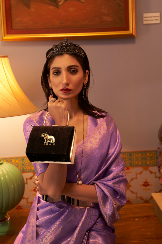 Trendy Lavender Kanjivaram Silk Saree