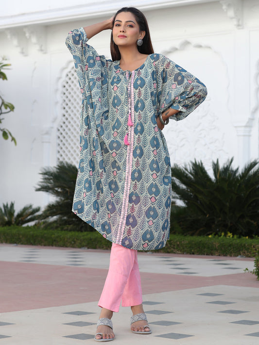 Work Embroidered Georgette Kaftan